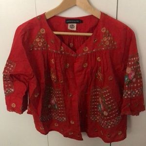 Antik Batik Red embroidery jacket large